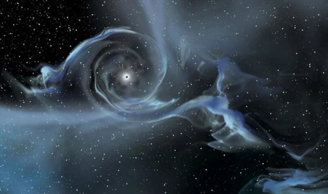 Diese Illustration macht Gravitationswellen sichtbar, sie zeugen vom Ursprung des Universums.