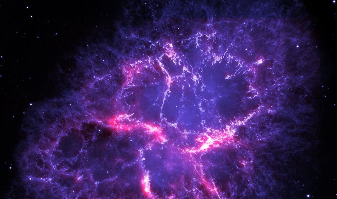 Dieses Foto der European Space Agency (ESA) zeigt den Krebsnebel, ein Supernova-Überrest im Sternbild Stier, der 1731 entdeckt wurde.