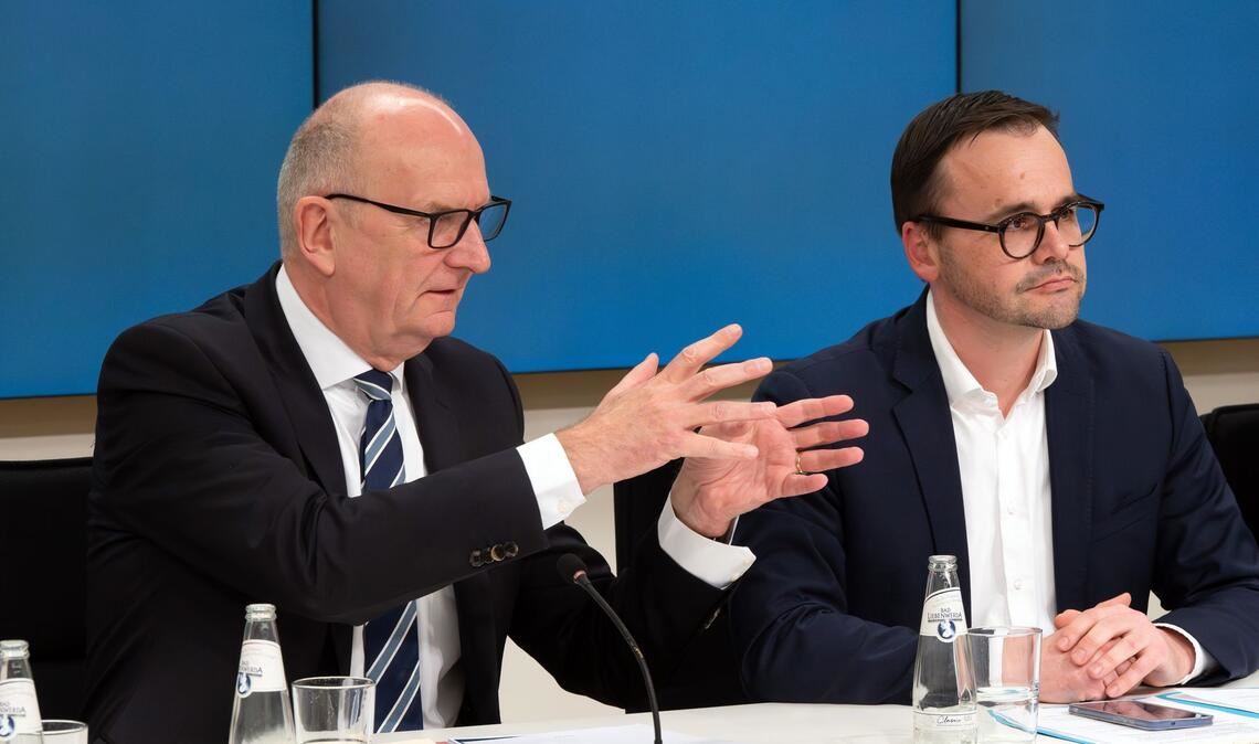 Dietmar Woidke, Brandenburgs Regierungschef, und Jan Redmann, CDU-Landesvorsitzender, präsentieren ihre Ziele für eine gemeinsame Koalition.