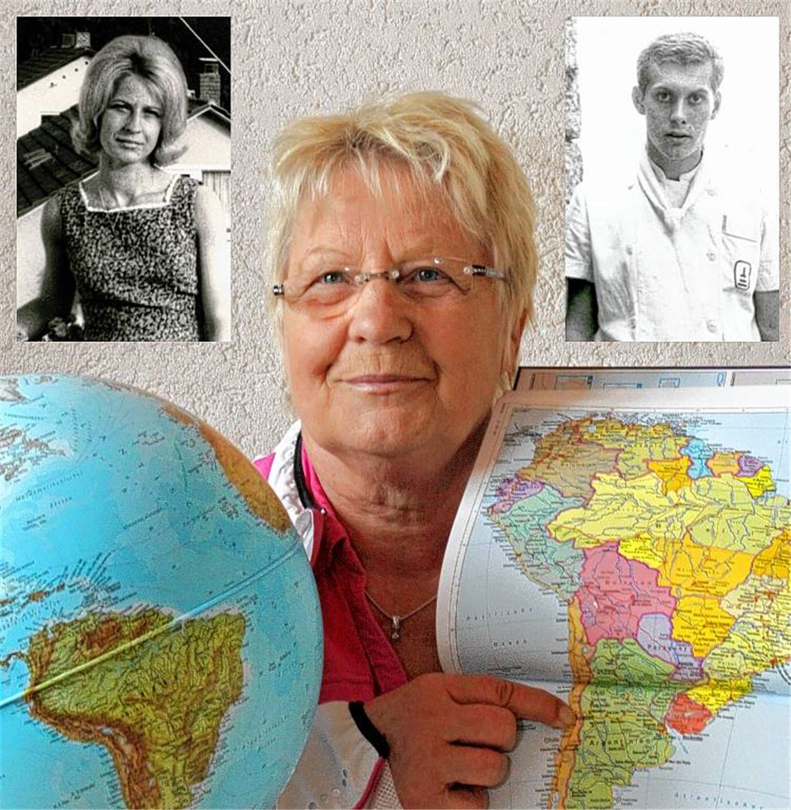 Dokumentation zwischen Kontinenten und Epochen: Annemarie Scheef hat als junges Mädchen ihre große Liebe Gerd aus den Augen verloren (kleine Bilder). Heute hofft sie, dass das RTL-Team ihn in Chile auftreibt, damit sie ihm sagen kann, was sie für ihn empfunden hat. Fotos: privat/Goertz