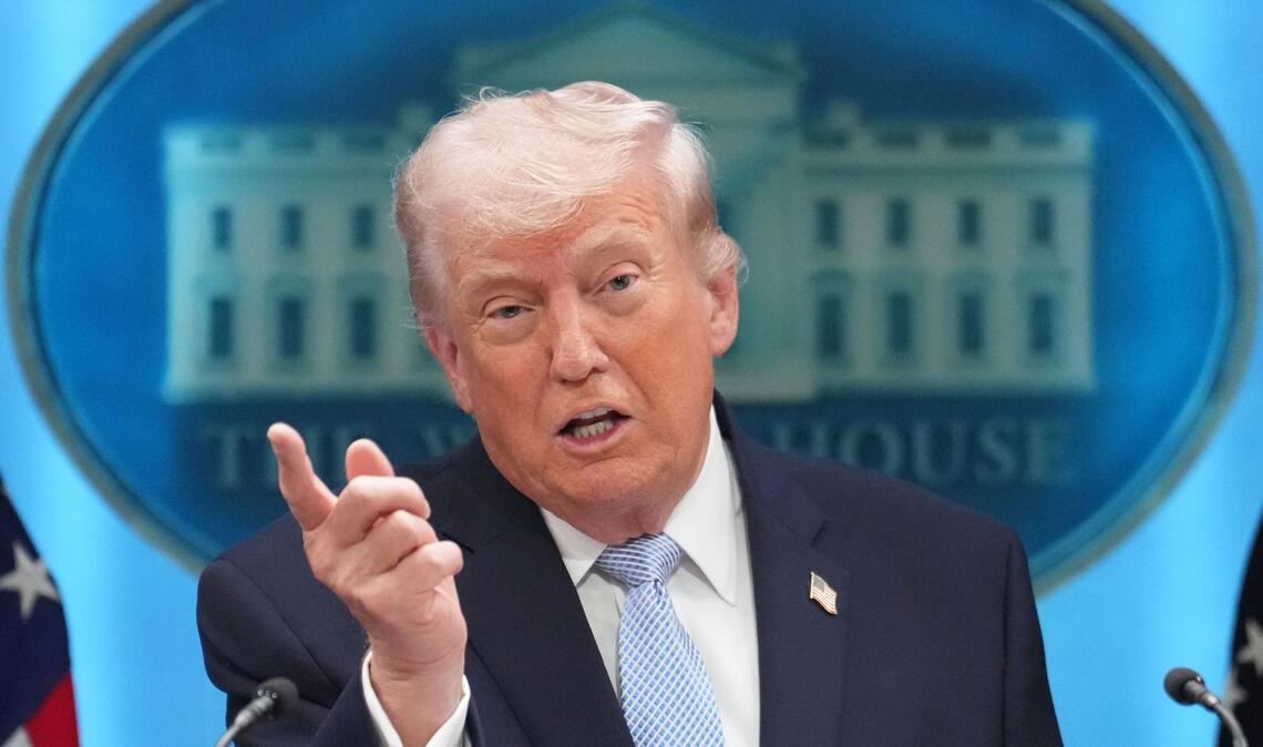 Donald Trump bei einer Pressekonferenz im Weißen Haus in Washington