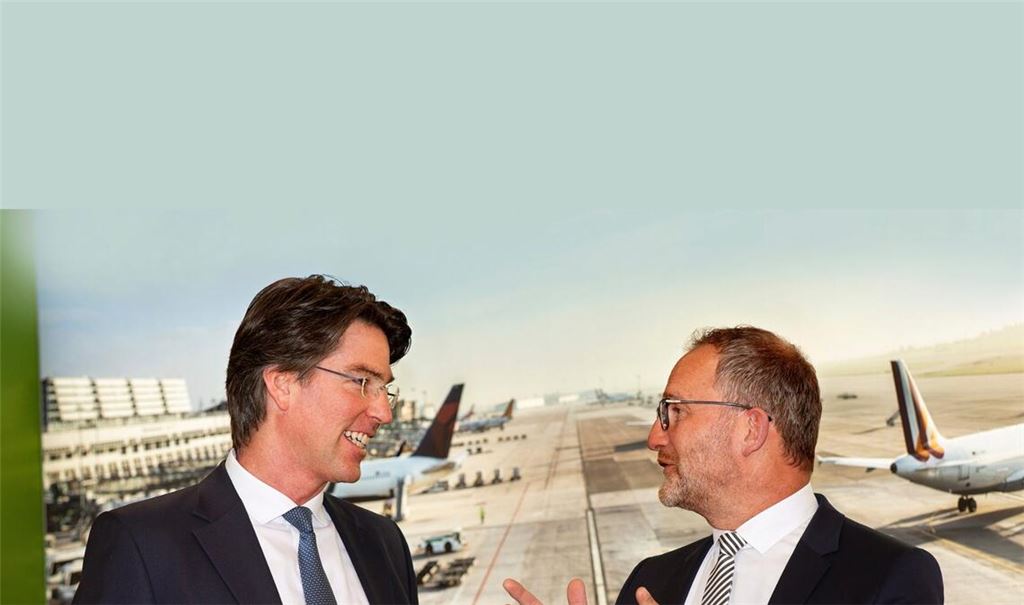 Doppelspitze am Flughafen: Ulrich Heppe (links) und Carsten Poralla für die Airport-Gesellschaft in Stuttgart.