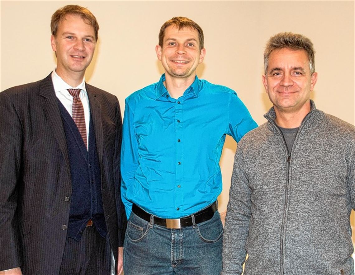 Dr. Achim Stuible, Vorsitzender des Arbeitskreises, mit den Referenten Alexander Greschik und Udo Mürle (v. li.).