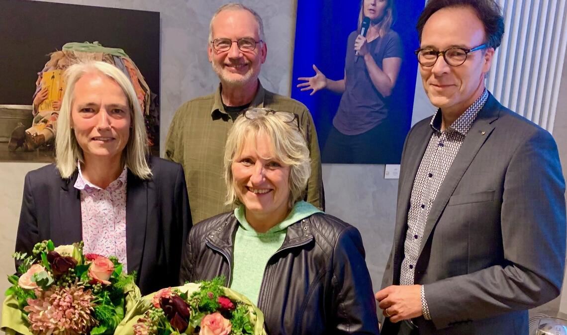 Dr. Birgitta Nick von der Alfons-Kern-Schule Pforzheim (v. li.), Schlossermeister Thomas Hagenlocher, Helga Schuhmacher von der Verbandsschule im Biet und Innungsobermeister Ulli Wetzel. Foto: privat