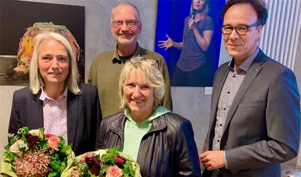 Dr. Birgitta Nick von der Alfons-Kern-Schule Pforzheim (v. li.), Schlossermeister Thomas Hagenlocher, Helga Schuhmacher von der Verbandsschule im Biet und Innungsobermeister Ulli Wetzel. Foto: privat