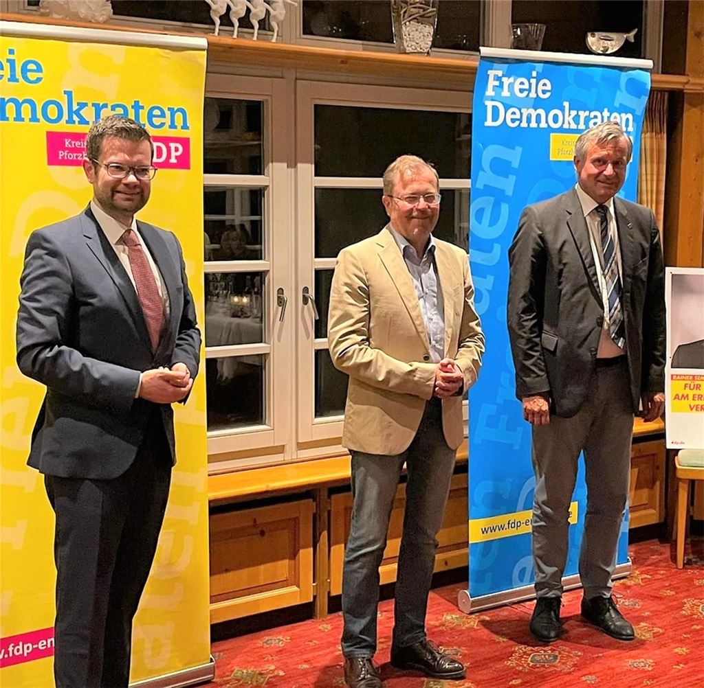 Dr. Marco Buschmann, Rainer Semet und Dr. Hans-Ulrich Rülke (v. li.) .Foto: privat