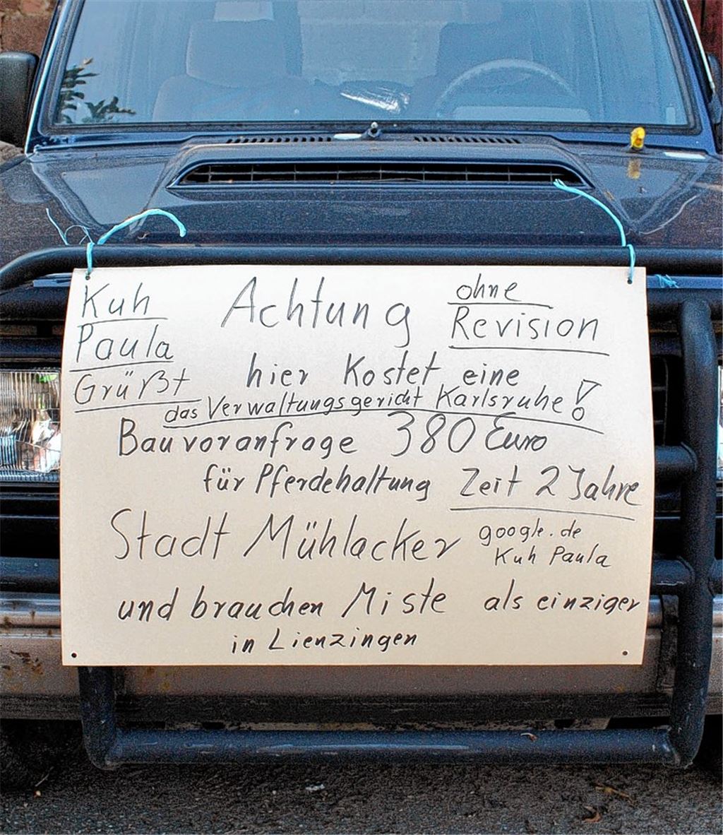 Ein Anlieger in Lienzingen fühlt sich ungerecht behandelt – und zeigt es allzu deutlich.