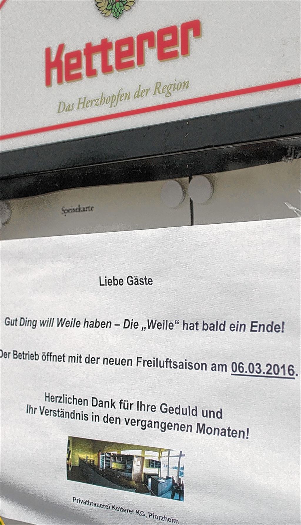 Gastronomie in den Enzgärten eröffnet im März