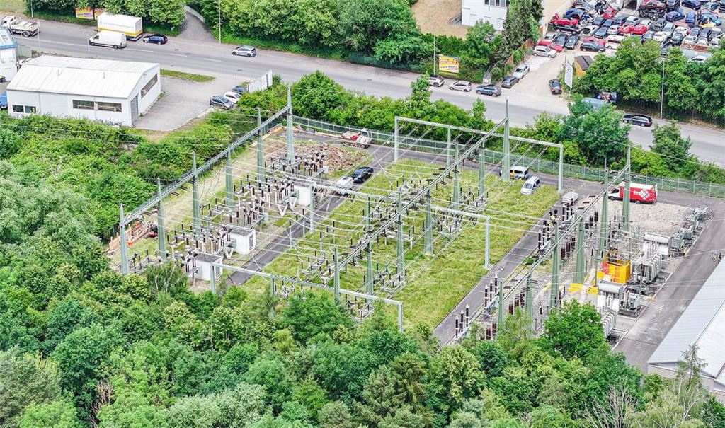 Ein Blick auf das betroffene Umspannwerk in Reutlingen.