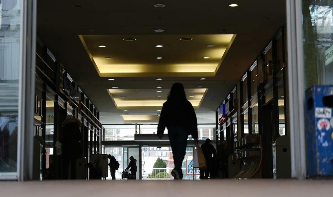 Ein Blick in die Einkaufspassage, in die der Wolf eingedrungen war.