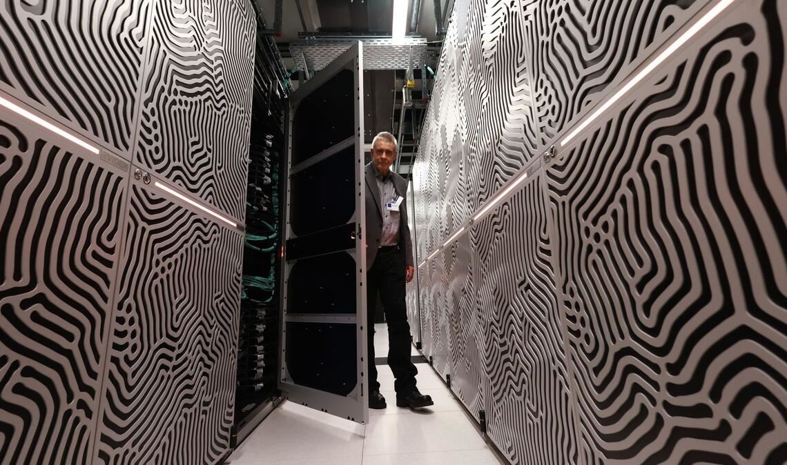 Ein Modul des ersten europäischen Supercomputers der Exascale-Klasse. Mit JUPITER nimmt der erste europäische Supercomputer der Exascale-Klasse  in Jülich seinen Betrieb auf.