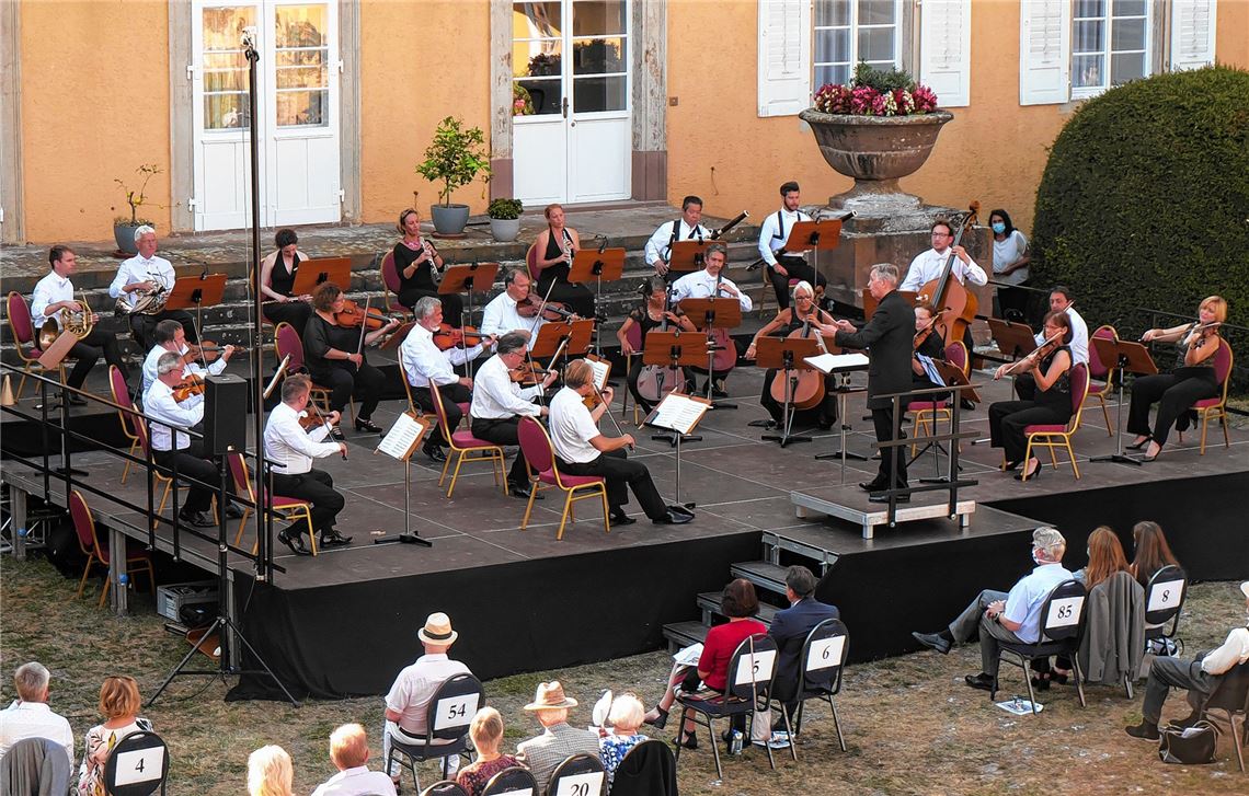 Ensemble genießt das Geräusch des Applauses
