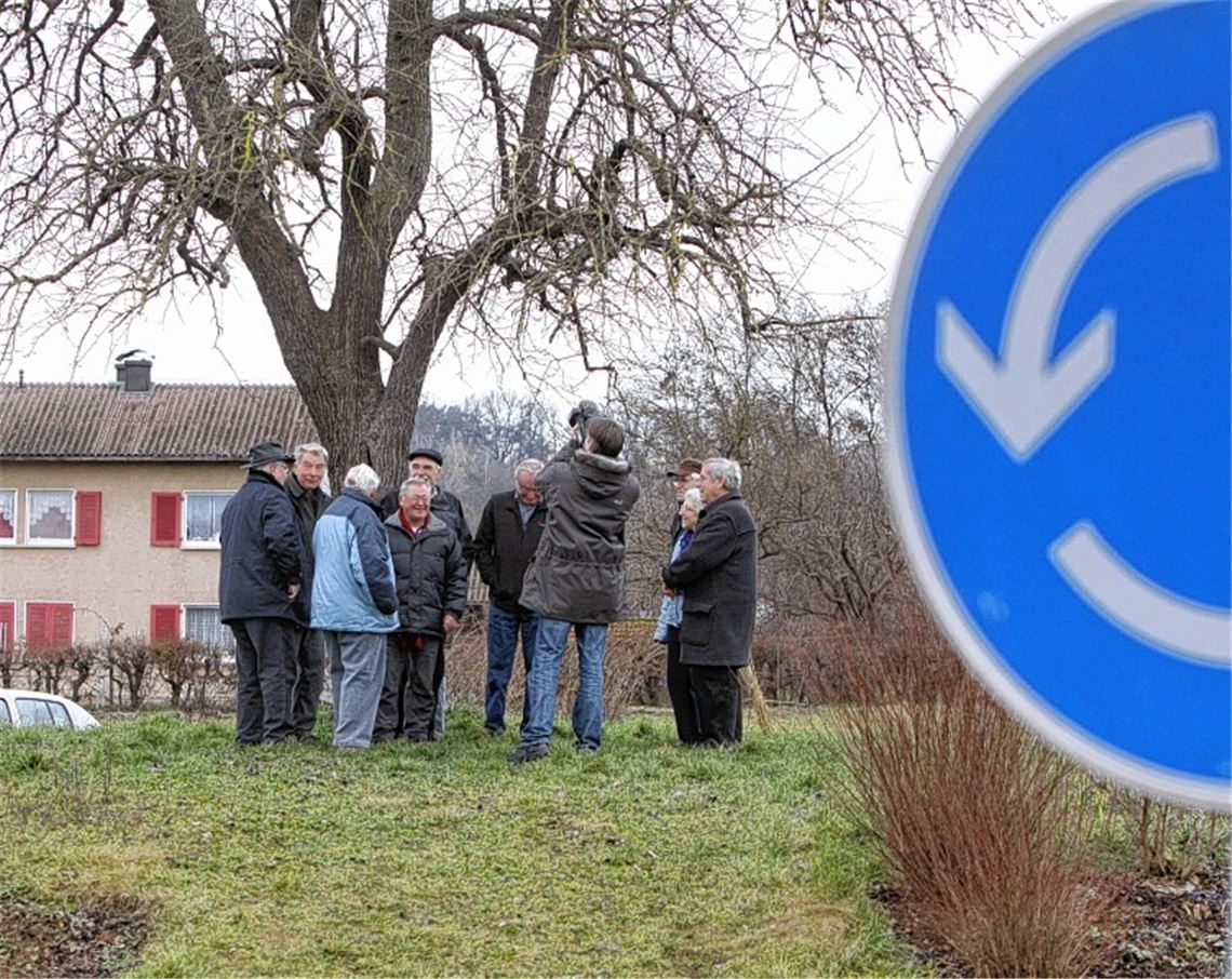 Ein Team des ZDF macht Filmaufnahmen am Kreisel-Birnbaum. Archivfoto: Disselhoff