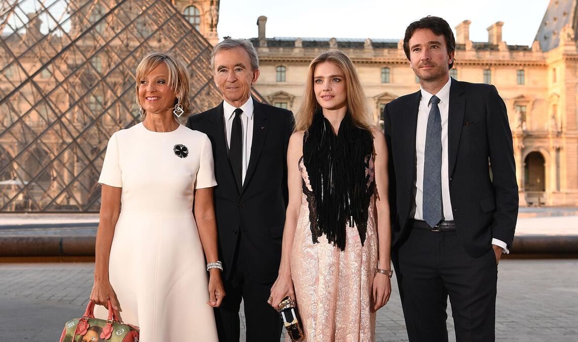 Ein Teil der Familie: Helene Mercier-Arnault , ihr Mann Bernard, Schwiegertochter Natalia Vodianova und Sohn Antoine.