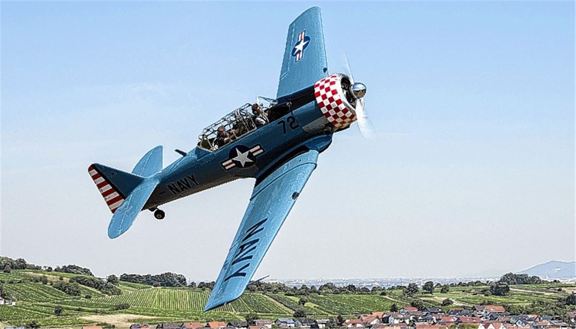 Ein besonderes Highlight: Die North-American-T6, ein amerikanischer Militärtrainer aus den 40er Jahren, wird zum ersten Mal beim Flugplatzfest in Dürrmenz dabei sein. Foto: privat