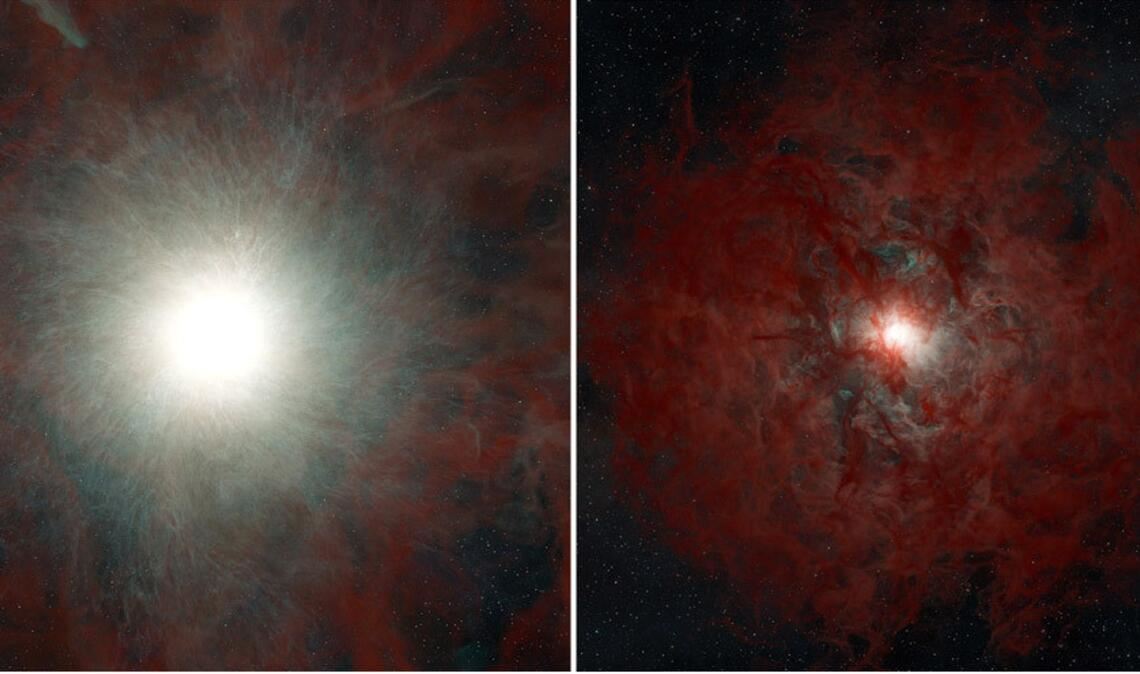 Ein heller Stern in der Andromedagalaxie ist kollabiert, ohne dass es zu einer Supernova kam. Stattdessen entstand direkt ein Schwarzes Loch (Illustration Nasa).