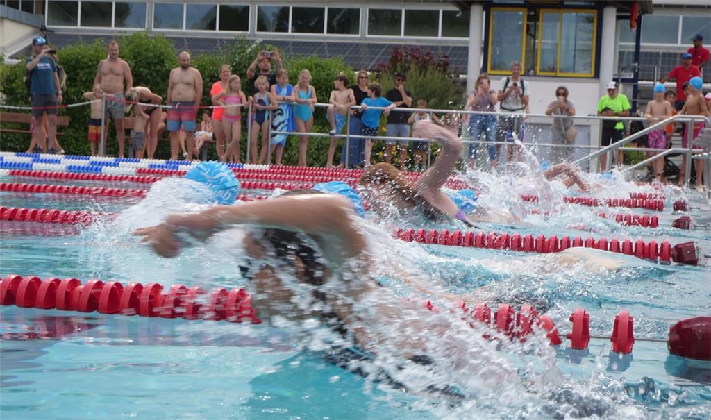 Ein riesen Spaß für Groß und Klein: der Swim and Run am Vortag vom Triathlon. Fotos: Friedrich