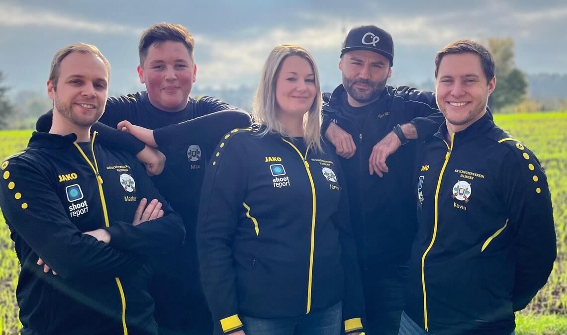 Ein starkes Team in der Landesliga: die Illinger Schützen Markus Burkhardt, Max Fink, Jenny Gneiser, Adrian Mannhardt und Kevin Striegel (v.li.) führen die Tabelle weiter an.