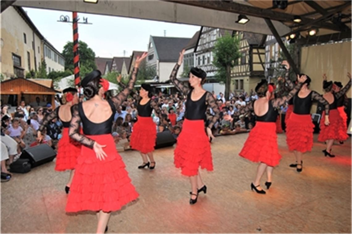 Ein wichtiges Ereignis in Heinz-Peter Hopps Amtszeit war die Erhebung der langjährigen Freundschaft mit zwei südspanischen Orten in den Rang einer offiziellen Städtepartnerschaft. Den Menschen in Benaoján – hier die Flamencogruppe des Orts beim Auftritt in Knittlingen – und Montejaque möchte Hopp daher gern persönlich auf Wiedersehen sagen. Foto: Archiv
