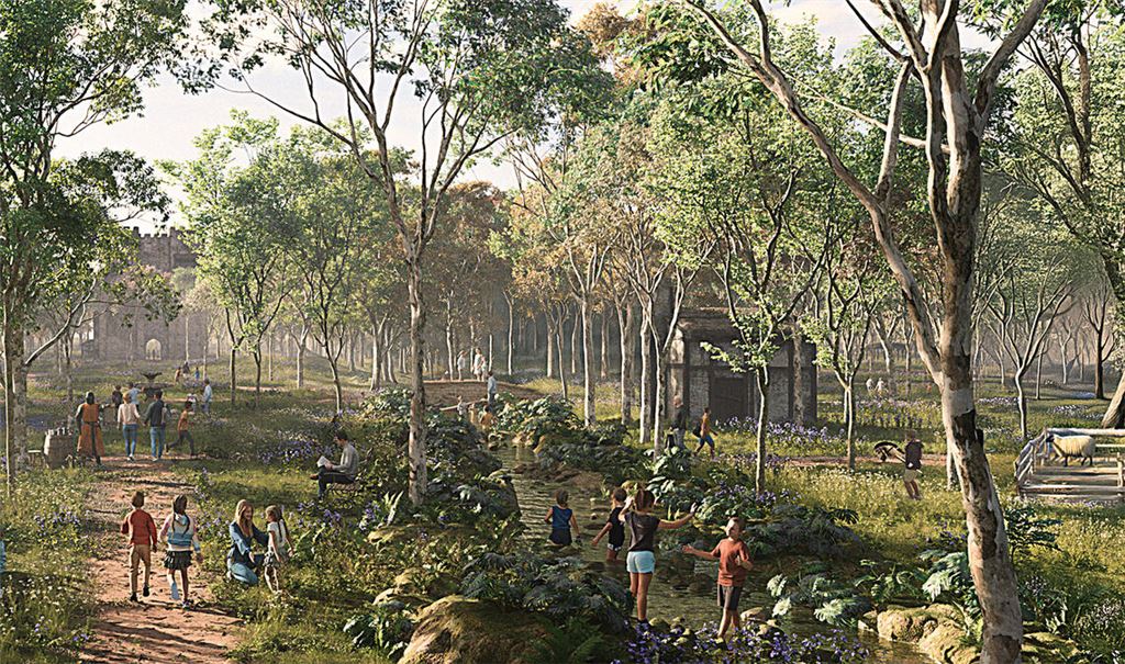Eine Visualisierung (hier ein Ausschnitt) soll einen ersten Eindruck vom geplanten Freizeitpark „Erlebniswelt Markstein“ vermitteln. Grafik: Archiv