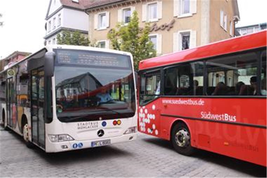 Eine der Tücken der verschmälerten Bahnhofstraße: Wenn sich zwei Linienbusse begegnen, geht es eng zu. Mit kleineren Eingriffen will die Stadt die Situation entschärfen. Foto: Franz