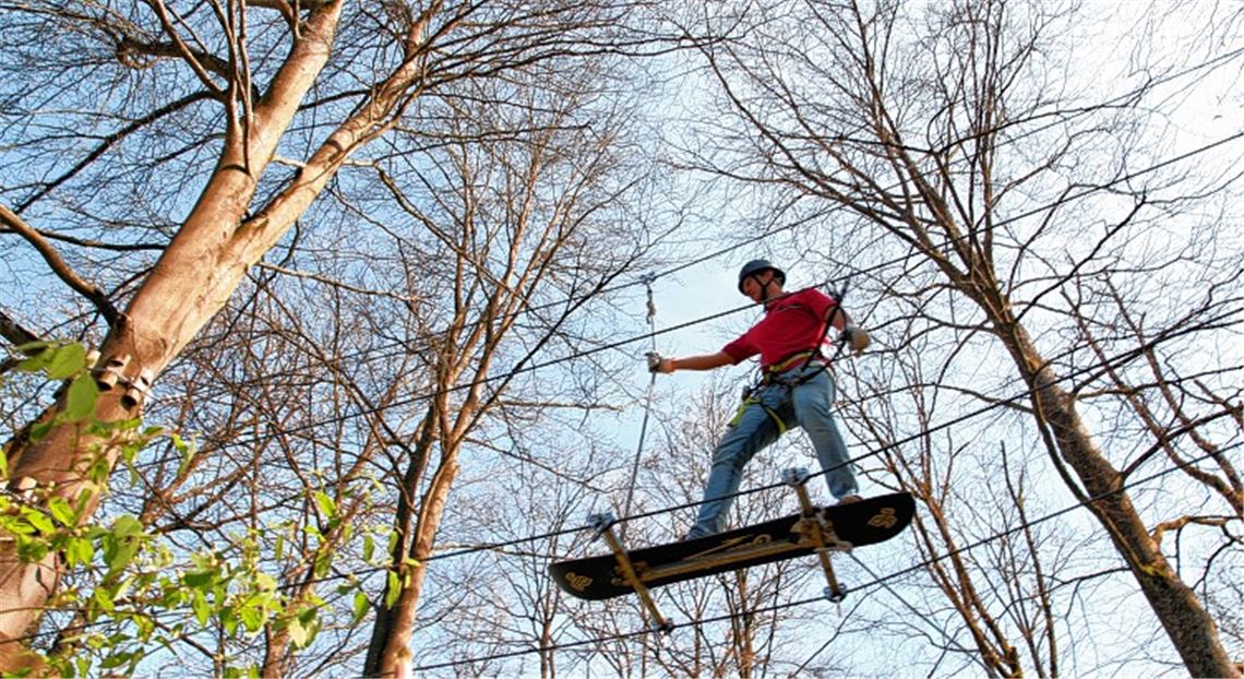 Sicherheitsmann zwischen den Wipfeln