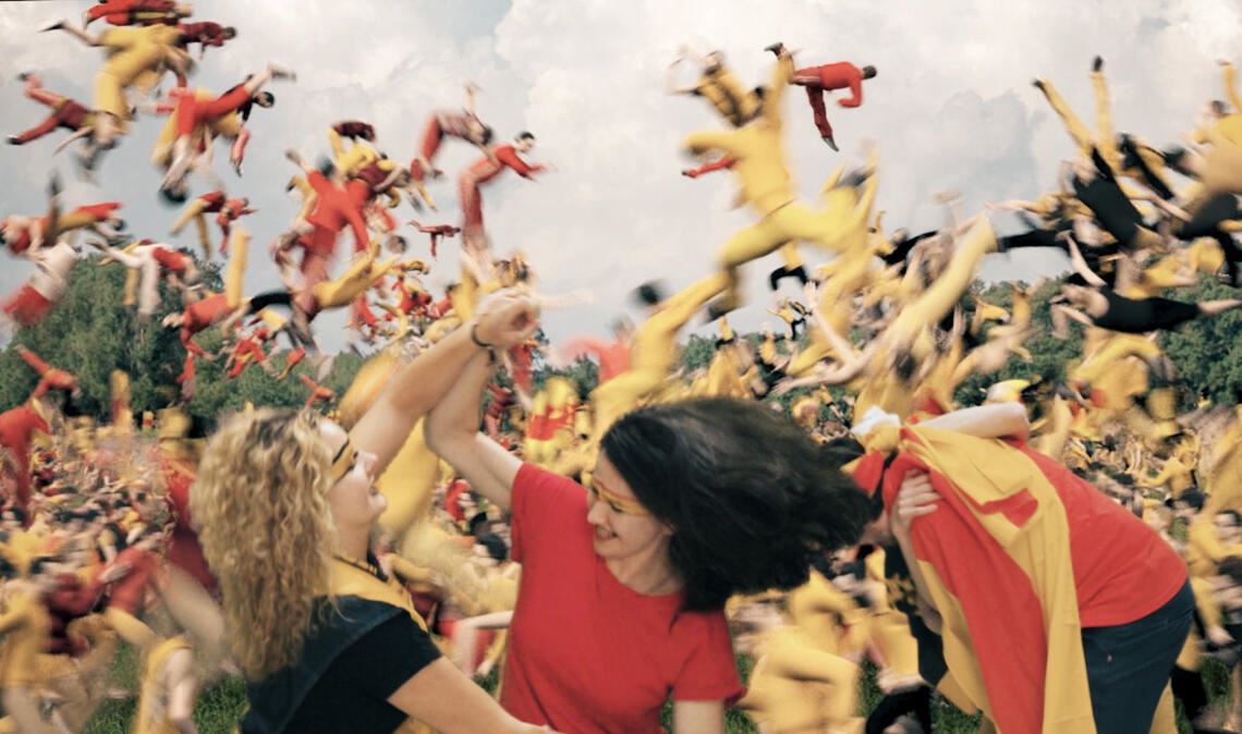 Eine wilde Slapstick-Schlacht zeigt der neue Enzkreis-Film, der humorvoll für den Enzkreis wirbt. Foto: Enzkreis/Dogan