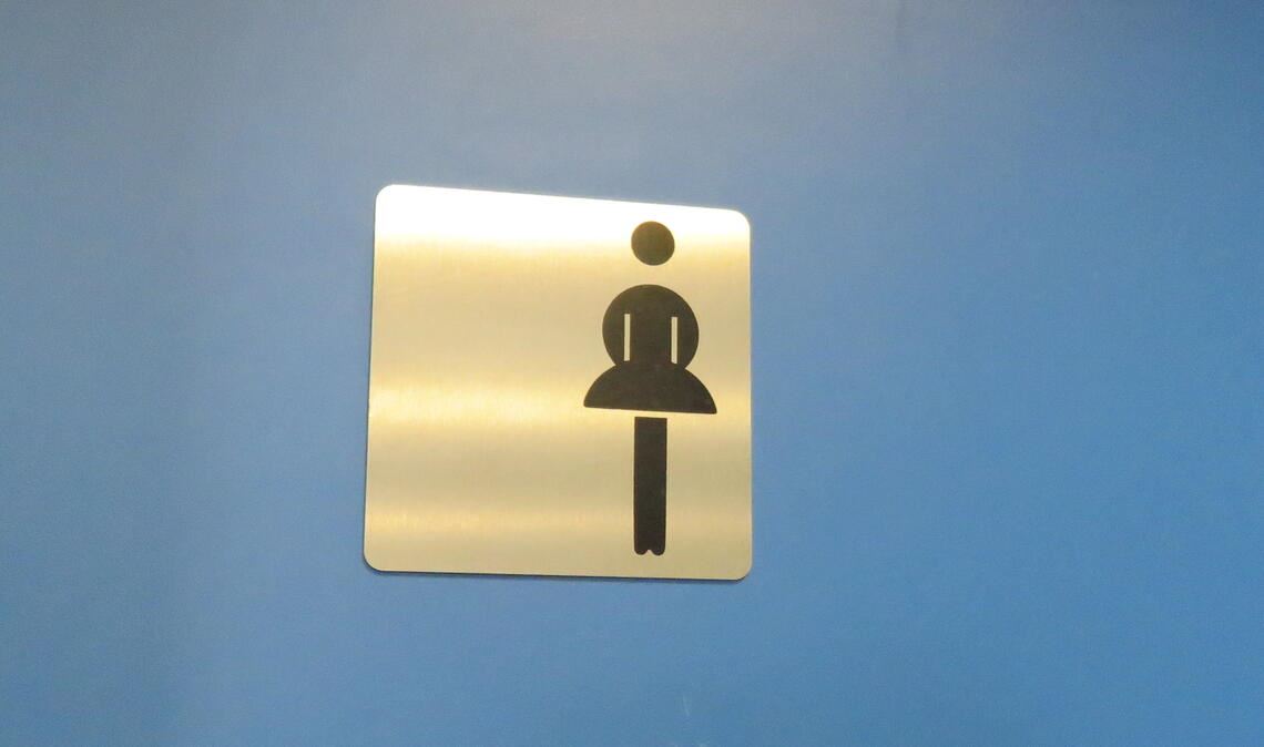 Eingang zum WC im Erdgeschoss. Foto: Becker