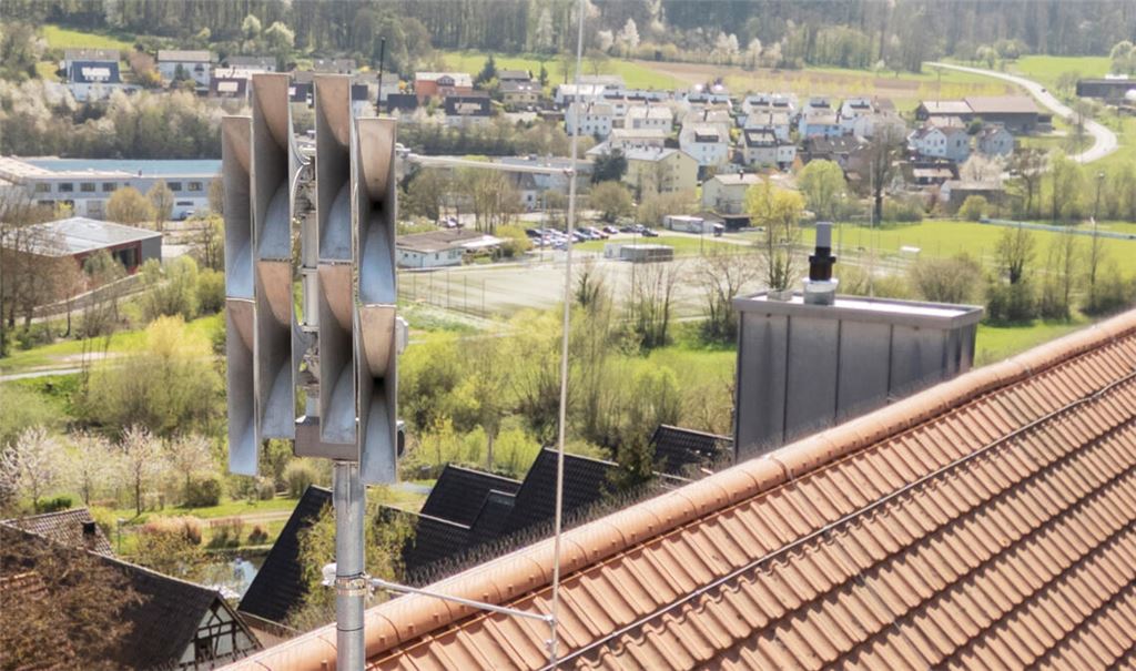 Einsatz am „Warntag“: die Anlage auf der Wendlerschule in Lomersheim. Foto: Fotomoment