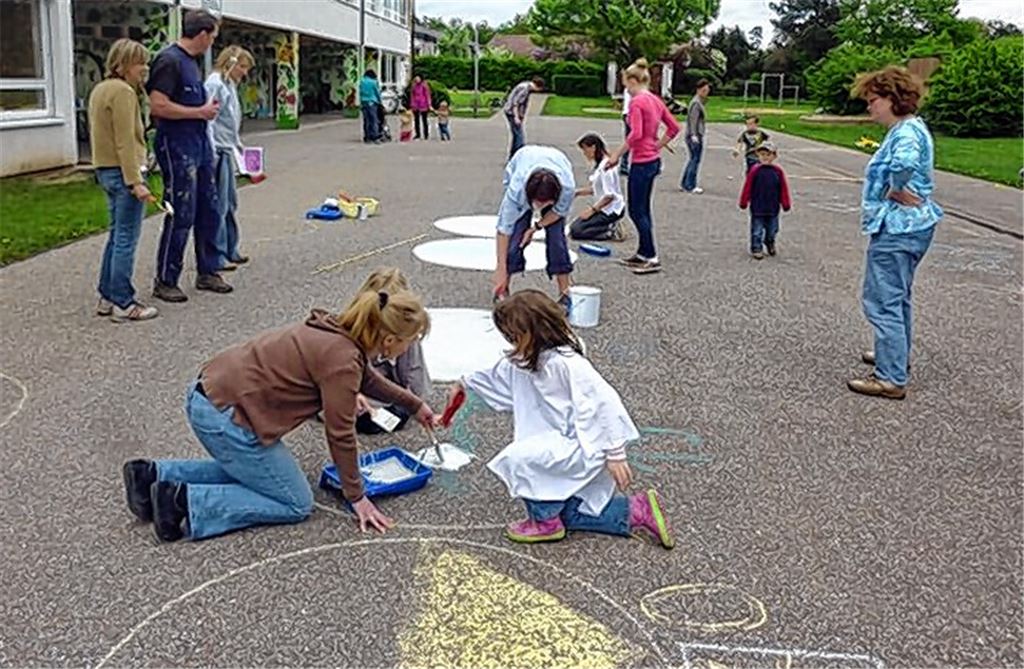 Einsatz für den Schulhof.