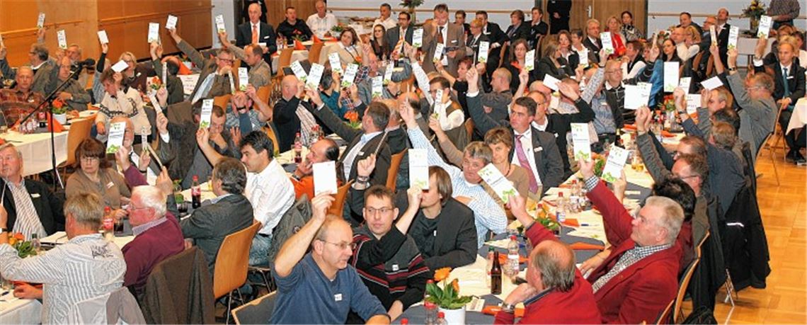 Einstimmig: Die Vertreterversammlung der Enztalbank macht den Weg frei für die Verschmelzung zur neuen VR-Bank Neckar-Enz. Foto: Kollros