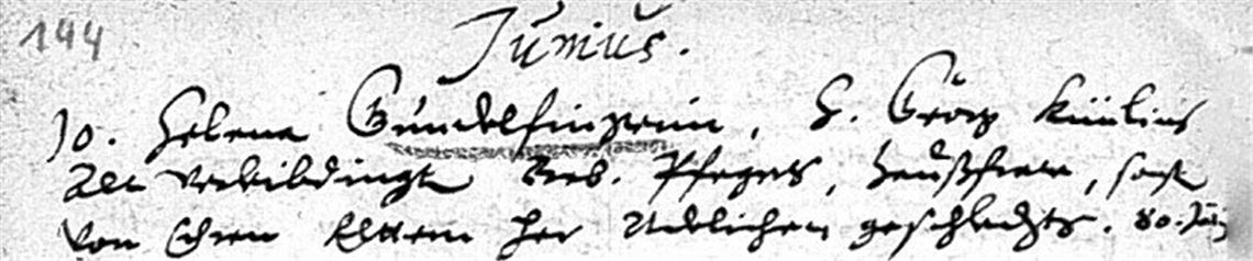Eintrag zur „adelichen“ Helena Gundelfinger aus dem Tübinger Totenregister. Eintrag zur „adelichen“ Helena Gundelfinger aus dem Tübinger Totenregister.