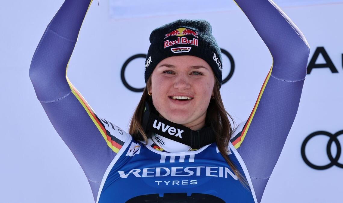 Emma Aicher könnte in Norwegen auch den Abfahrts-Weltcup gewinnen. (Archivbild)