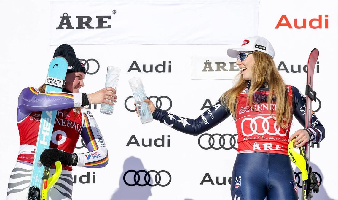 Emma Aicher (links) und Mikaela Shiffrin – wer holt sich die große Kristallkugel?