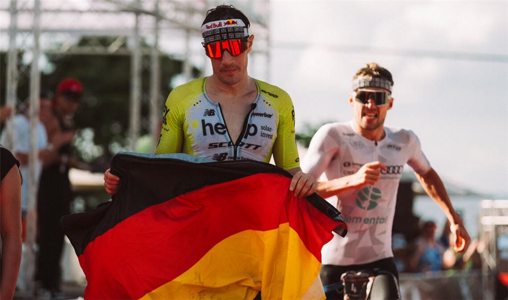 Emotionaler Abschied vom Profisport: Sebastian Kienle bei seiner letzten Zielankunft.