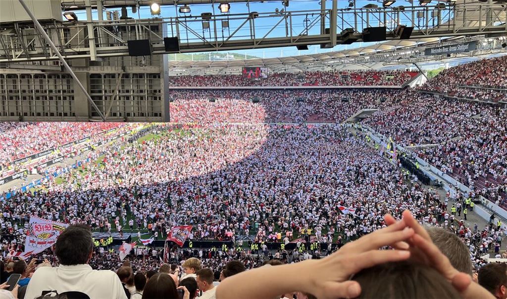 Emotionen pur: Beim letzten VfB-Heimspiel der vergangenen Saison stürmten die Fans nach dem Klassenerhalt den Platz. Fotos: privat