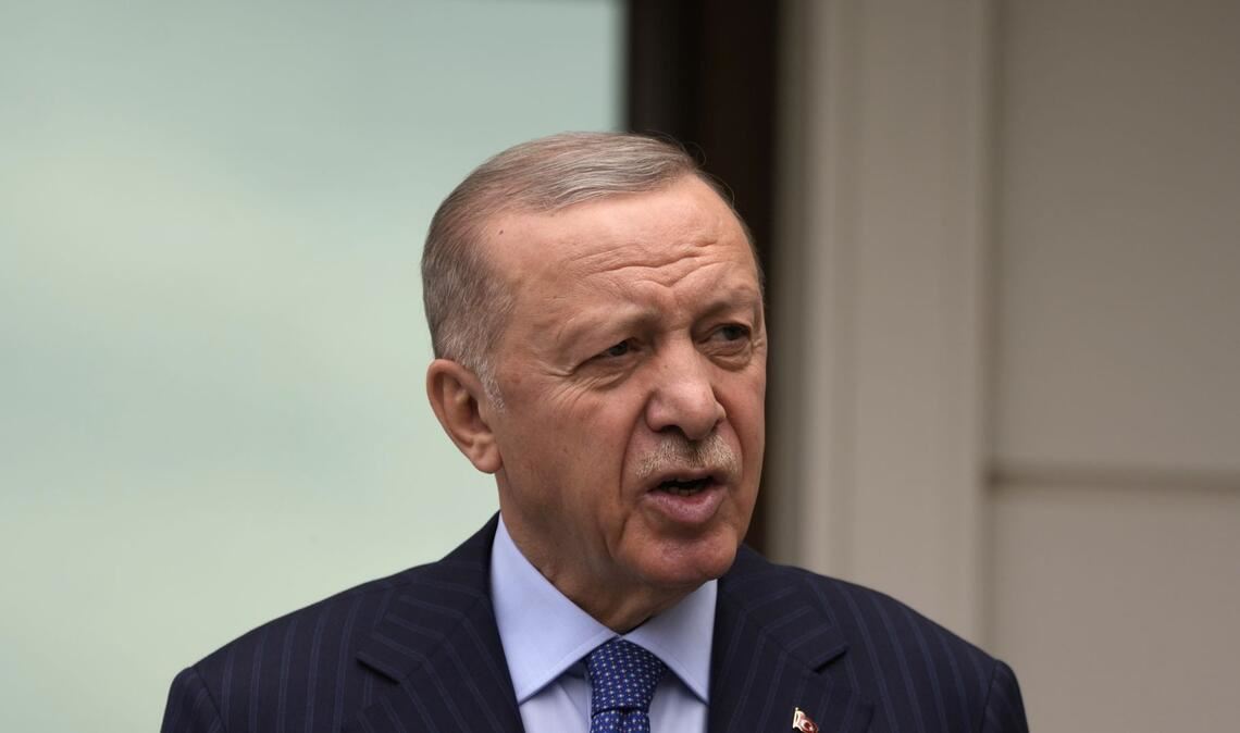 Erdogan bei einer Pressekonferenz.