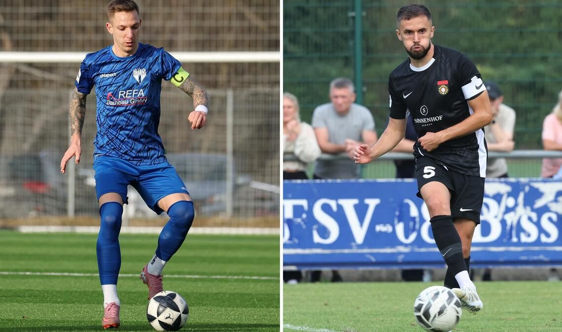 Erfahrene Kapitäne: Marco Kehl-Gomez (SGV Freiberg/li.) und Volkan Celiktas (SG Sonnenhof Großaspach).