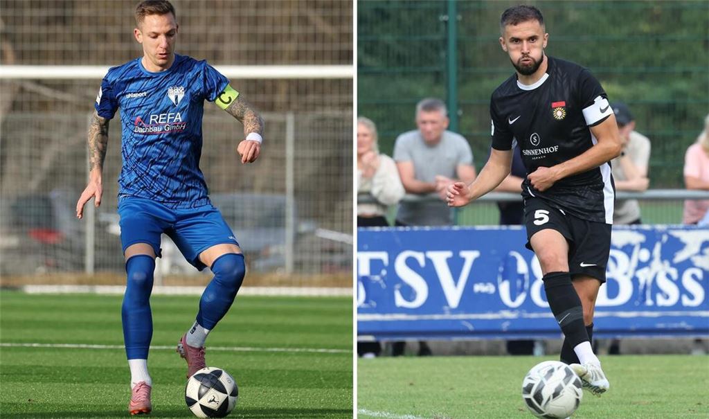 Erfahrene Kapitäne: Marco Kehl-Gomez (SGV Freiberg/li.) und Volkan Celiktas (SG Sonnenhof Großaspach).