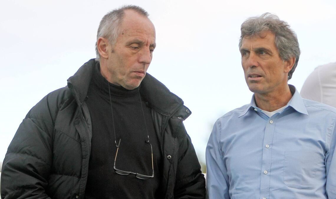 Erfahrener Fußballfachmann: Wolfgang Geiger (li., neben Rainer Adrion).