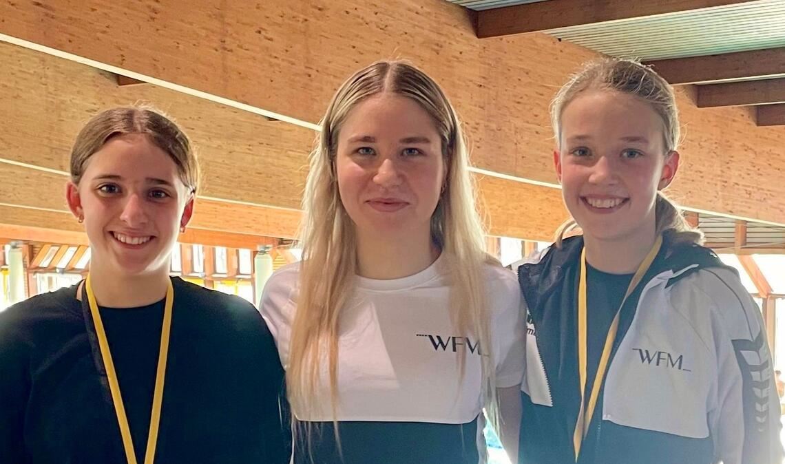 Erfolgreich in Karlsruhe (v.li.): Leah März, Elina-Emma Pilz und Freya Schwarz. 