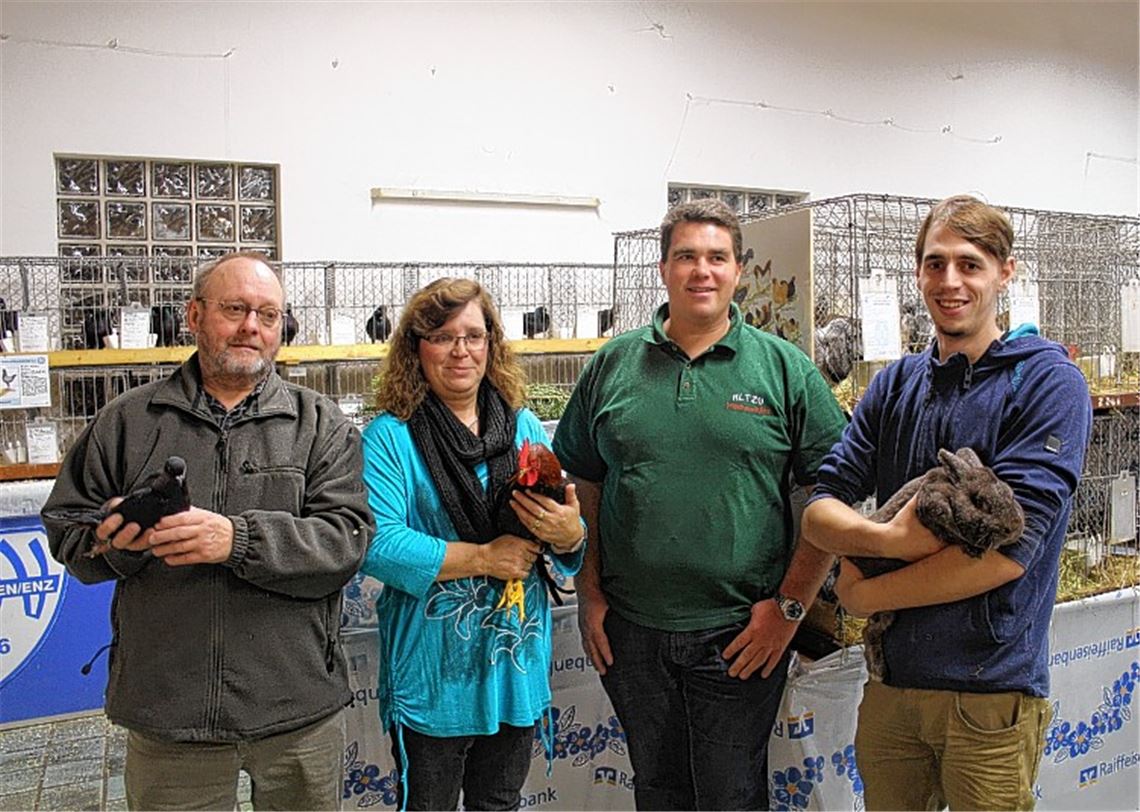 Erfolgreiche Mühlhäuser Züchter (v. li.): Werner Beisteiner, Brigitte Kühnle, Achim Reinhold, Christian Kühnle.