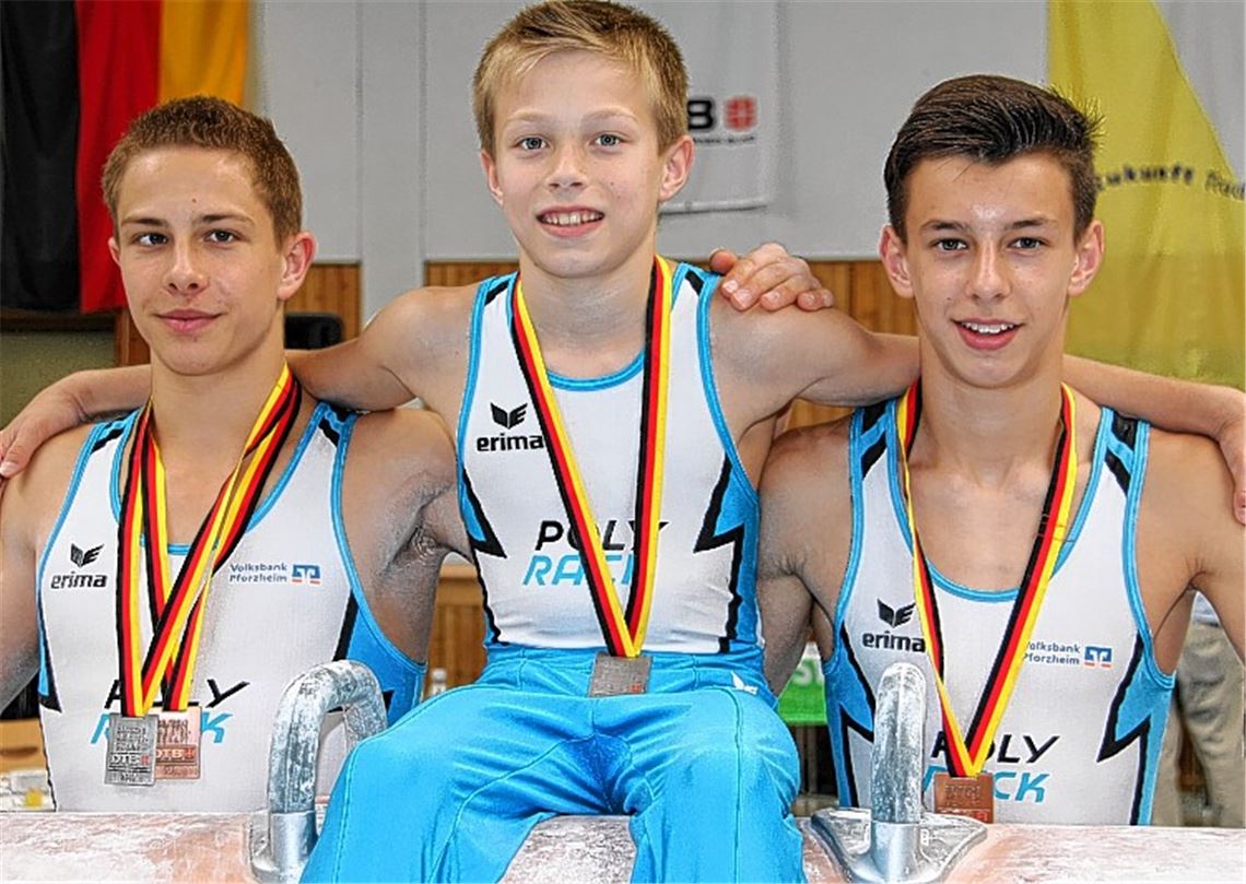 Erfolgreiche Turntalente: Vinzenz Haug, Silas Hittler, Aaron Wagner (v.li.). Foto: privat