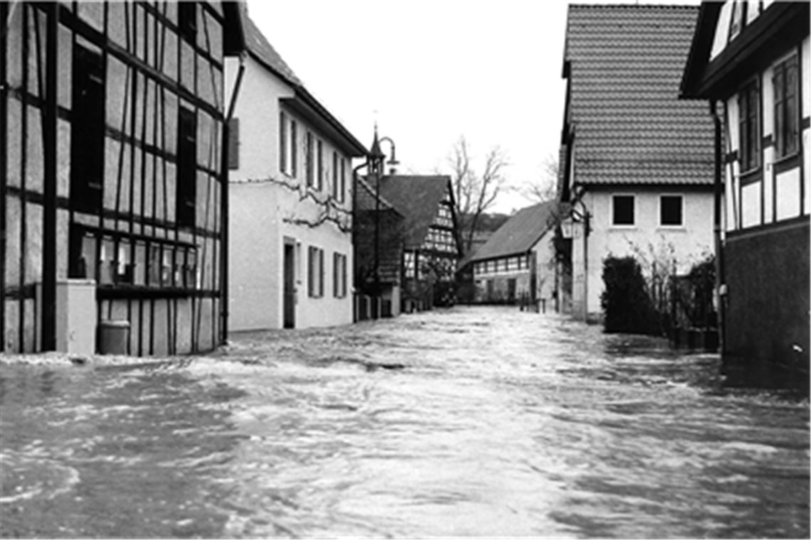 Erinnerungen, die Ängste wecken: Mühlhausen nicht an, sondern in der Enz 1993. Archivfoto: Eier
