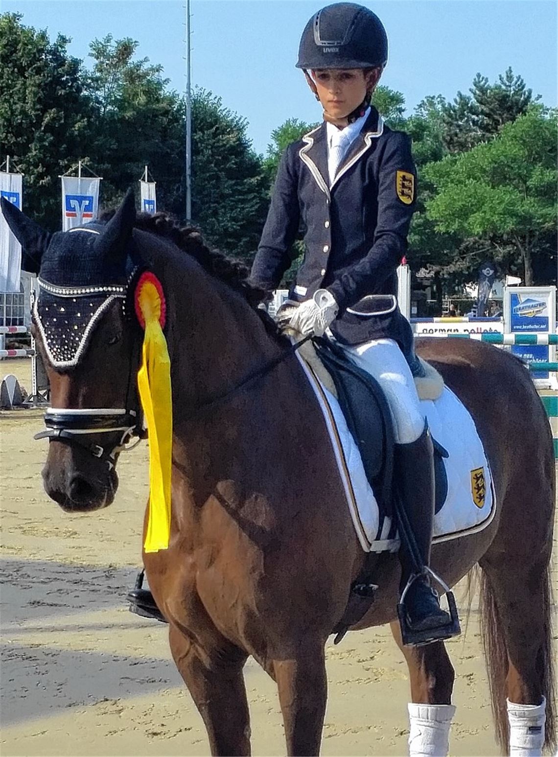 Erst seit Mai im Landeskader, nun schon Landesmeister in der Pony-Dressur: Moritz Treffinger auf No Limit.