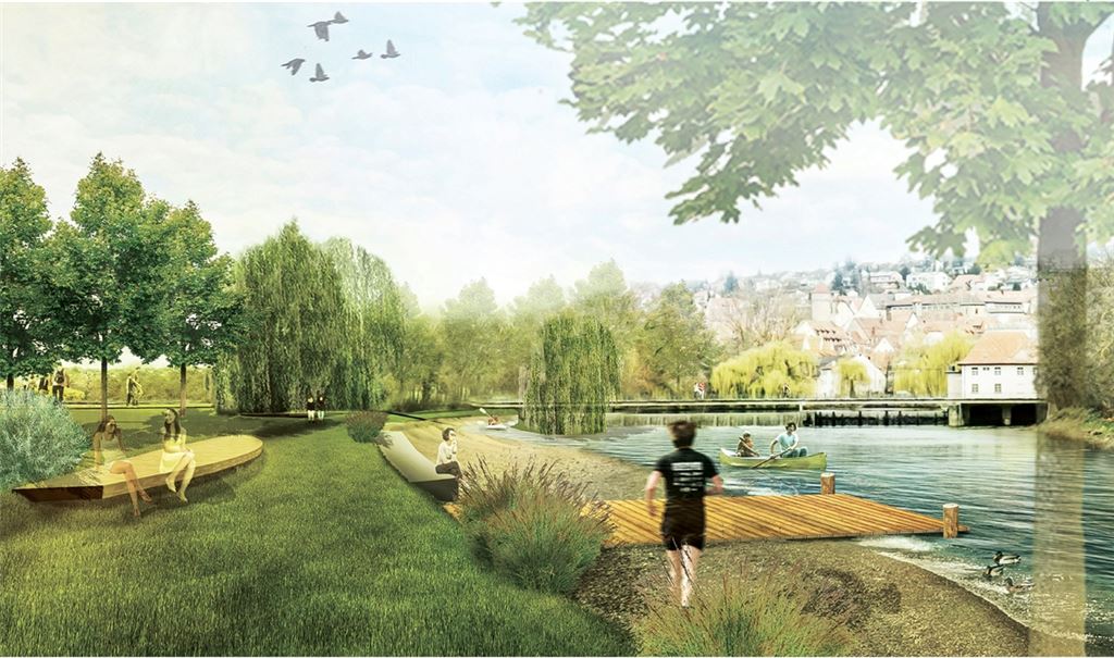 Erste Animationen machen Appetit auf die Gartenschau 2029 in Vaihingen, die analog zu Mühlacker 2015 das Enzufer mit einbezieht.