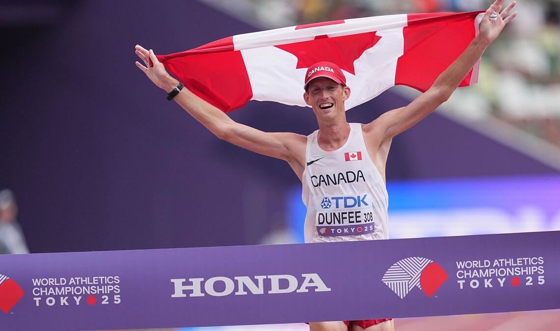 Erster Weltmeister in Tokio: Geher Evan Dunfee aus Kanada.