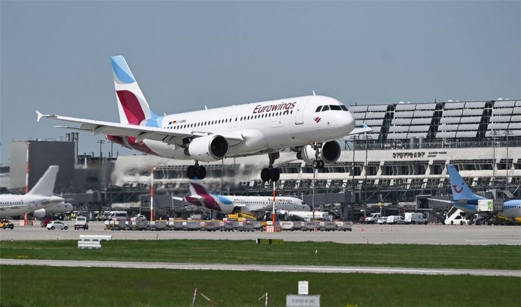 Eurowings-Landung in Stuttgart.