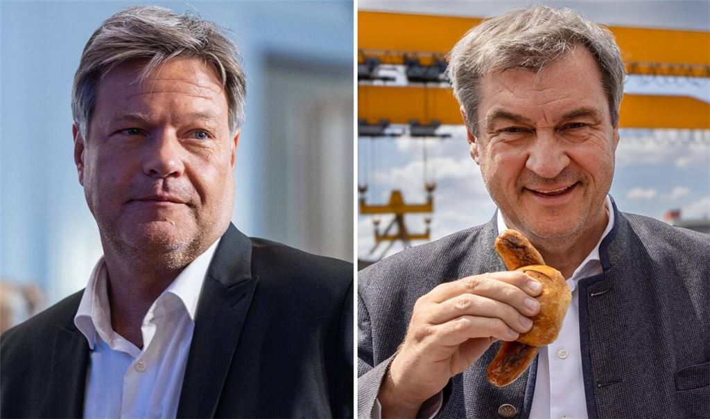 Ex-Vizekanzler Habeck teilte zum Abschied gegen Markus Söder aus. (Archivbilder)