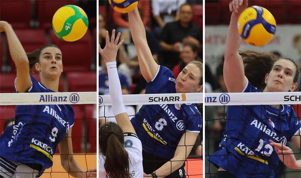 Feste Größen im Team von Allianz MTV Stuttgart (v. li.): Anna Koulberg, Eleanor Holthaus und Lucia Varela Gomez.